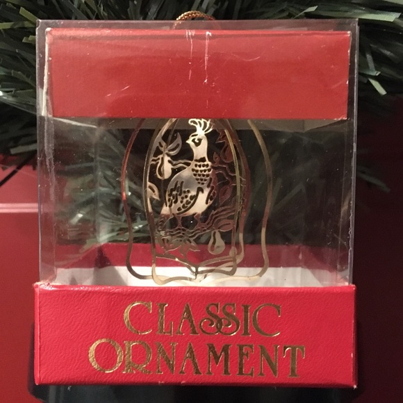 24K Gold Plated Christmas Ornament - Partridge in a Pear Tree Rare Decoration - Picture 3 of 7